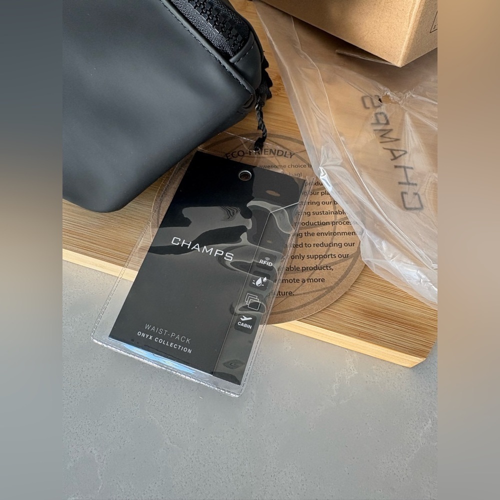 NWT Luxury RFID-Blocking Belt Bag | Champs Onyx Collection | Black | Gift Ready - Picture 12 of 16